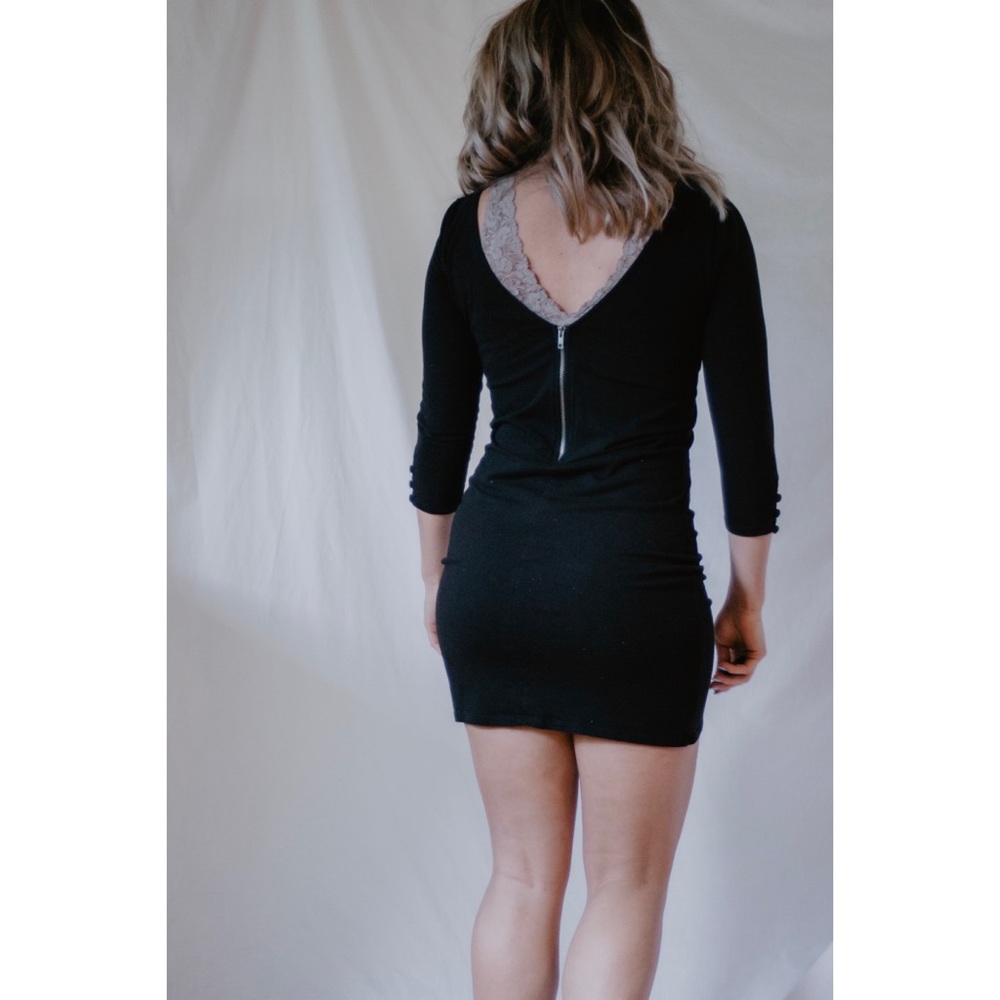 Black mini dress - back zipper